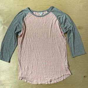 Lularoe Pink and Gray Long Sleeve Tee Medium (EY)
